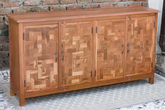 Antique Indian Reclaimed Hand Liberty Solid Wooden Sideboard Brown 170x40x90cm A0348